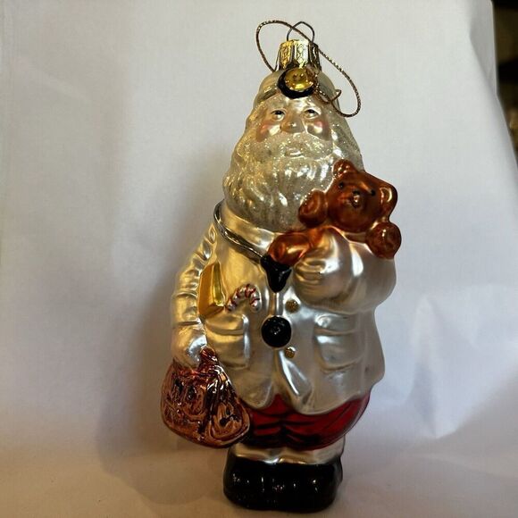 LAO MAI Blown Glass Doctor Dr. Santa Christmas Ornament 6” Gift Sack Physician - Picture 10 of 13